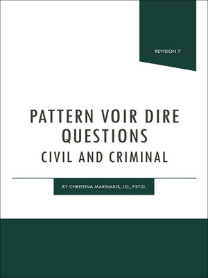 cover image of Pattern Voir Dire Questions